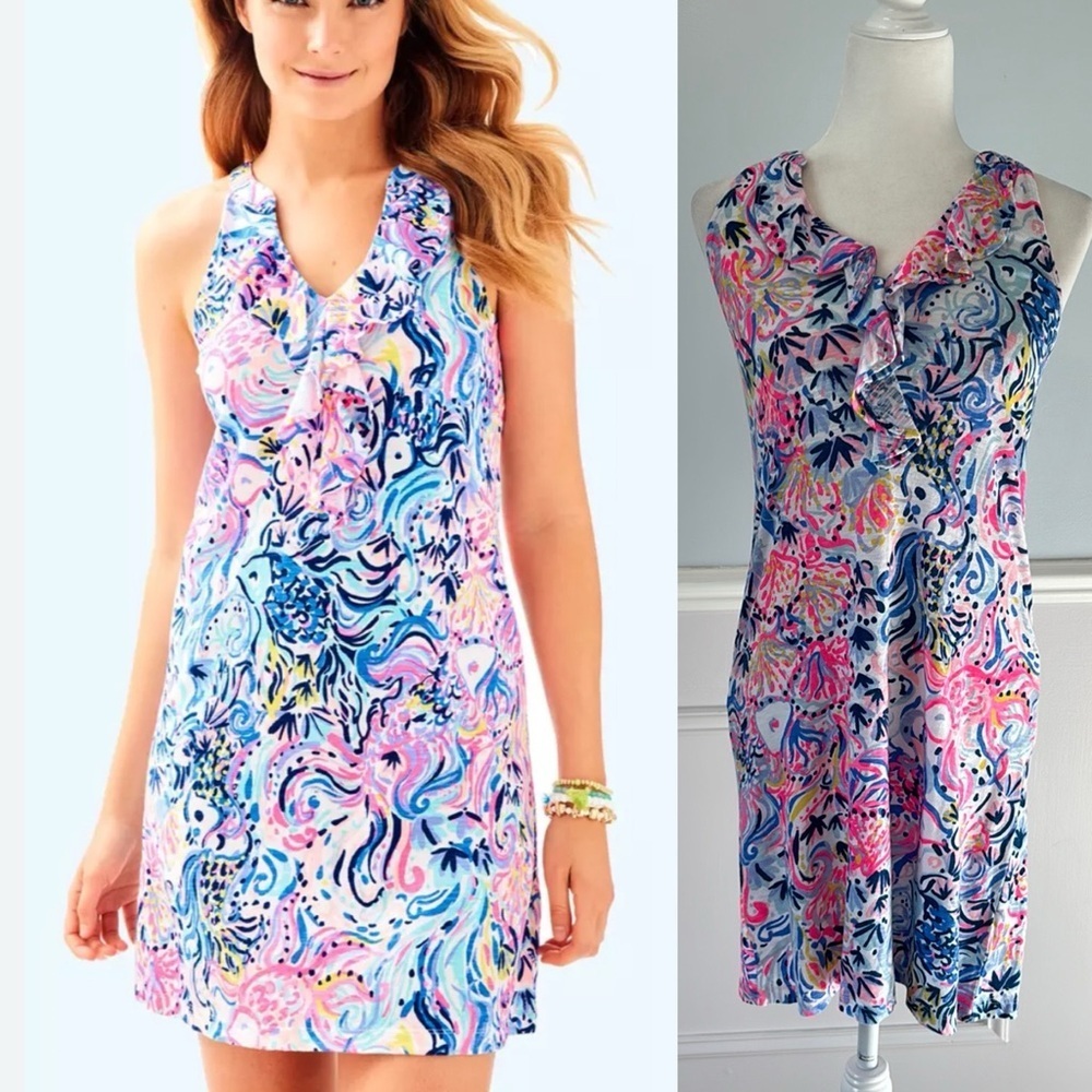 Lily Pulitzer Shay Dress In Multi So Sofishticated Sz XS Tropical Travel
